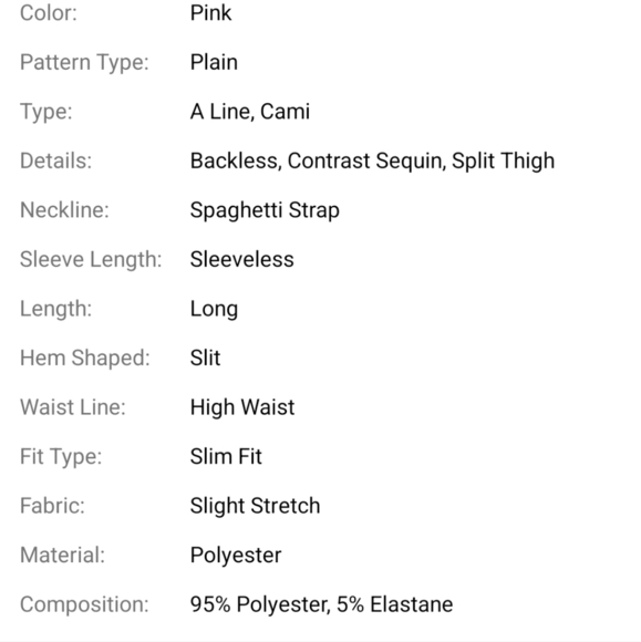 Pink, Slit Thigh, Spaghetti Straps, Cami, Contrast Sequined Mermaid Gown - Picture 13 of 16